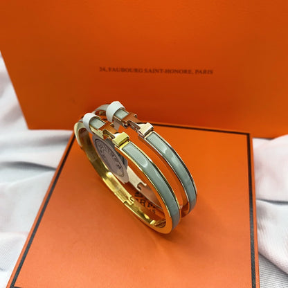 [Royal Jewelry]CLASSIC HM CLIC GREEN 8MM ENAMEL BRACELET