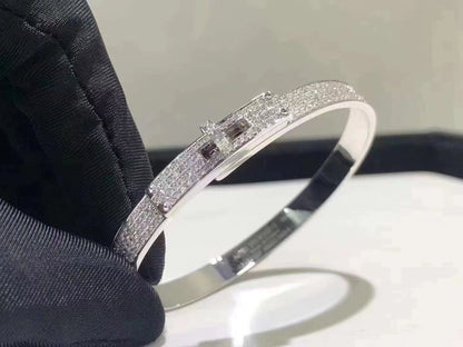 [Royal Jewelry]HM KELLY BRACELET IN SILVER AND FULL PAVE DIAMOND