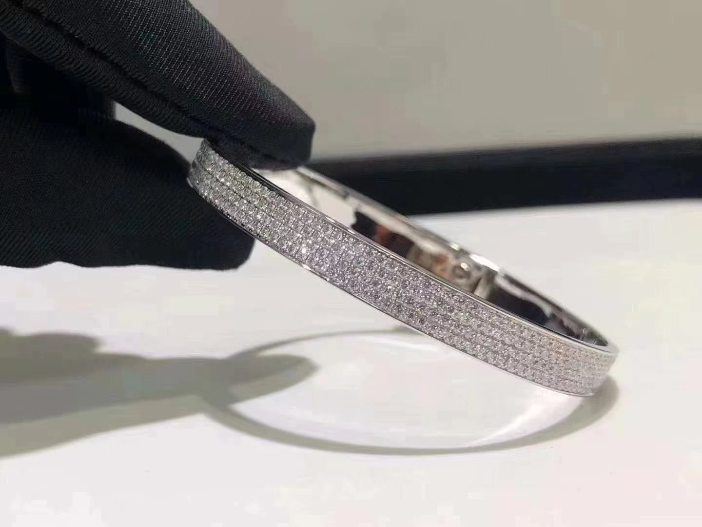 [Royal Jewelry]HM KELLY BRACELET IN SILVER AND FULL PAVE DIAMOND