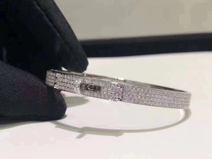 [Royal Jewelry]HM KELLY BRACELET IN SILVER AND FULL PAVE DIAMOND