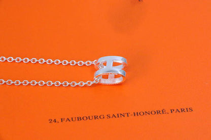 [Bijoux Royaux]COLLIER HM LETTRE H SÉRIE OVALE