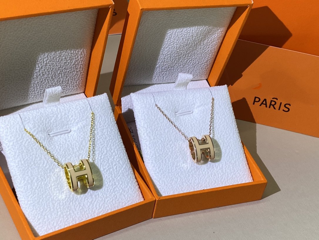 [Royal Jewelry]HM CLIC YELLOW ENAMEL GOLD NECKLACE