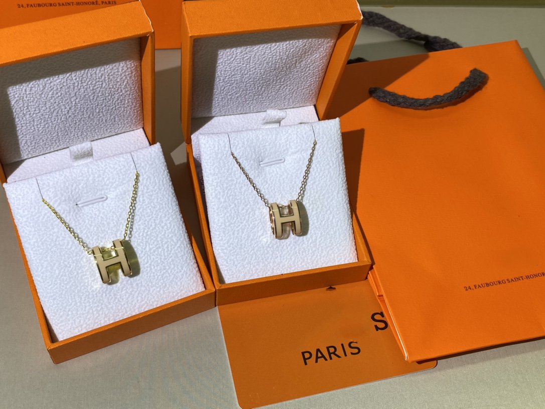 [Royal Jewelry]HM CLIC YELLOW ENAMEL GOLD NECKLACE