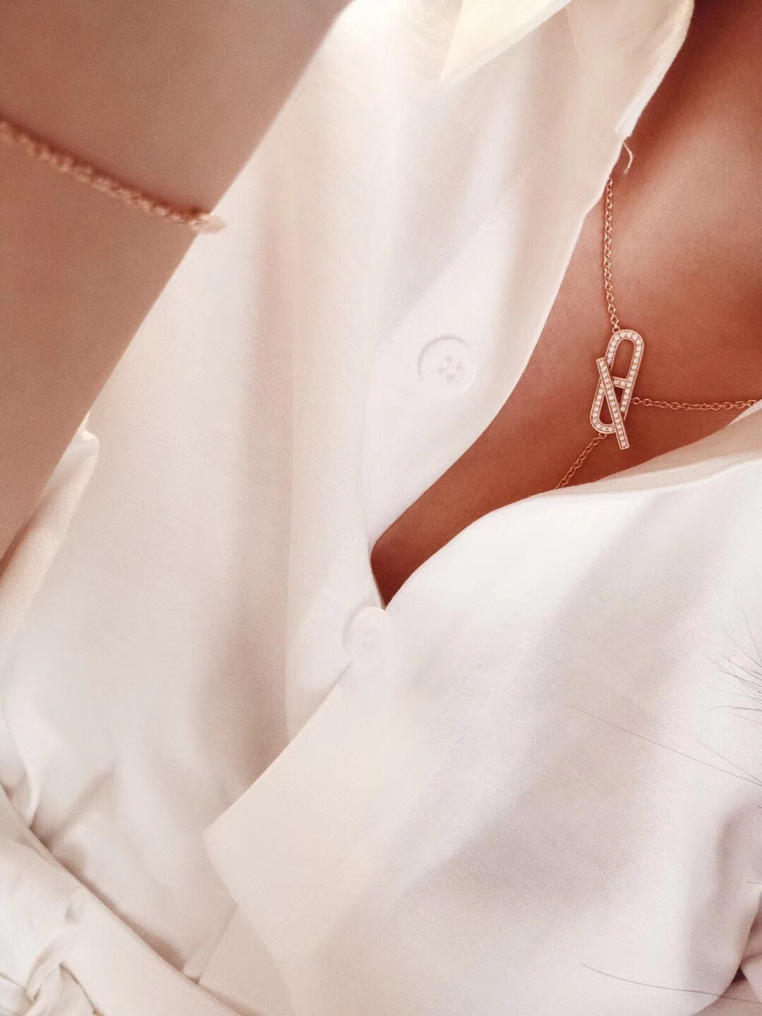 [Royal Jewelry]HM FIRE PIG NOSE NECKLACE TRENDY STREET
