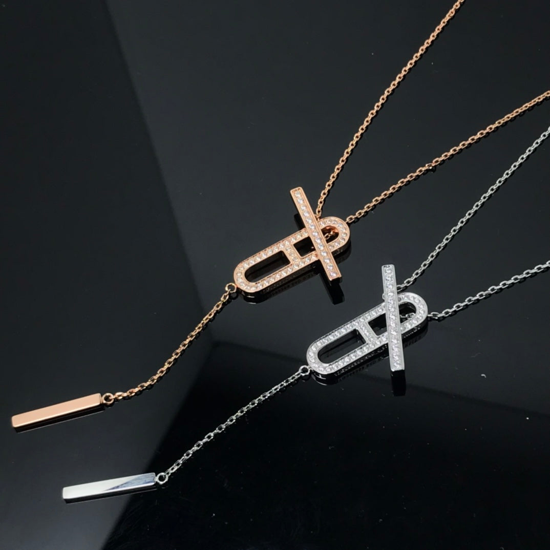 [Royal Jewelry]HM NECKLACE PLATINUM ROSE GOLD DIAMOND