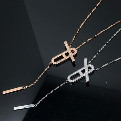 [Royal Jewelry]HM NECKLACE PLATINUM ROSE GOLD DIAMOND