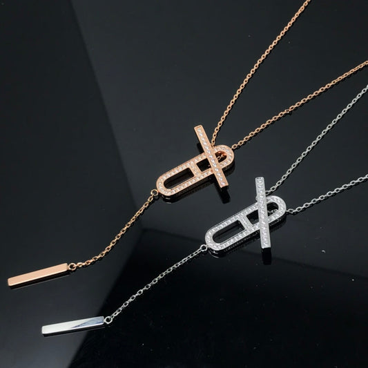 [Royal Jewelry]HM NECKLACE PLATINUM ROSE GOLD DIAMOND
