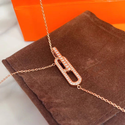[Royal Jewelry]HM NECKLACE PLATINUM ROSE GOLD DIAMOND