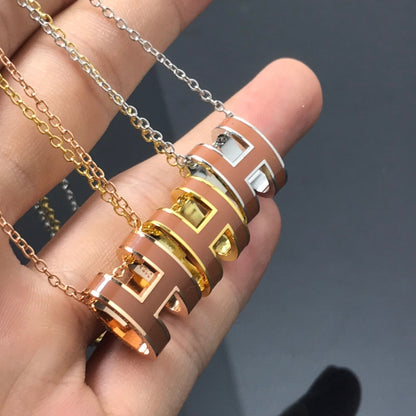 [Royal Jewelry]H NECKLACE BROWN