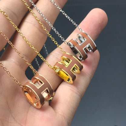 [Royal Jewelry]H NECKLACE BROWN