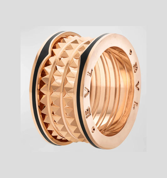 [Royal Jewelry]ZERO 1 ROCK BLACK CERAMIC PINK GOLD LARGE MODEL