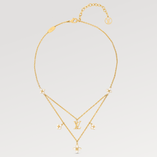[Royal Jewelry]FLOWERGRAM GOLD MOP DOUBLE ROW NECKLACE