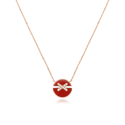 [Royal Jewelry]JEUX DE ROSE GOLD DIAMOND NECKLACE