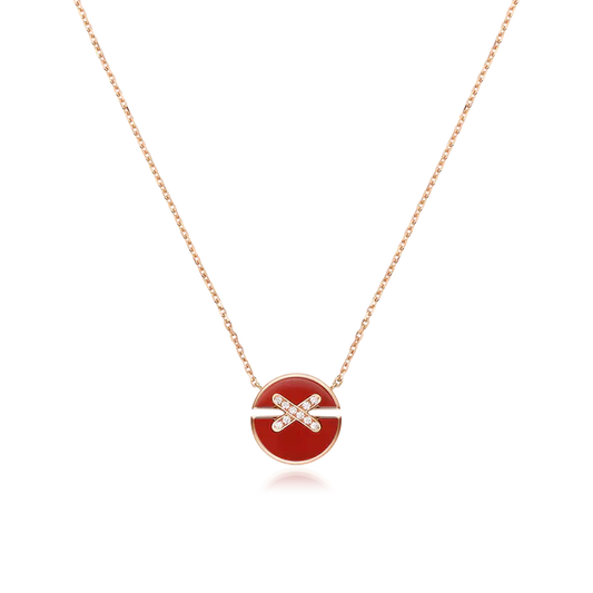 [Royal Jewelry]JEUX DE ROSE GOLD DIAMOND NECKLACE