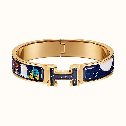 [Royal Jewelry]H STAR AND MOON BRACELET 12MM