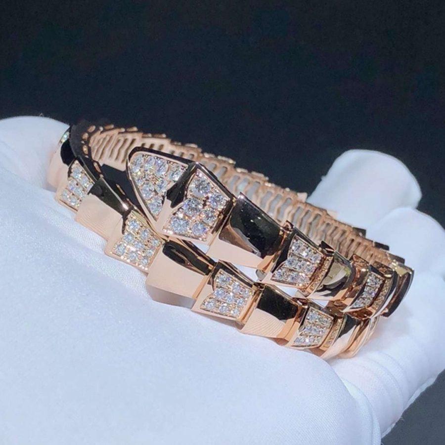 [Royal Jewelry]SERPENTI WIDE BRACELET PINK GOLD DIAMOND