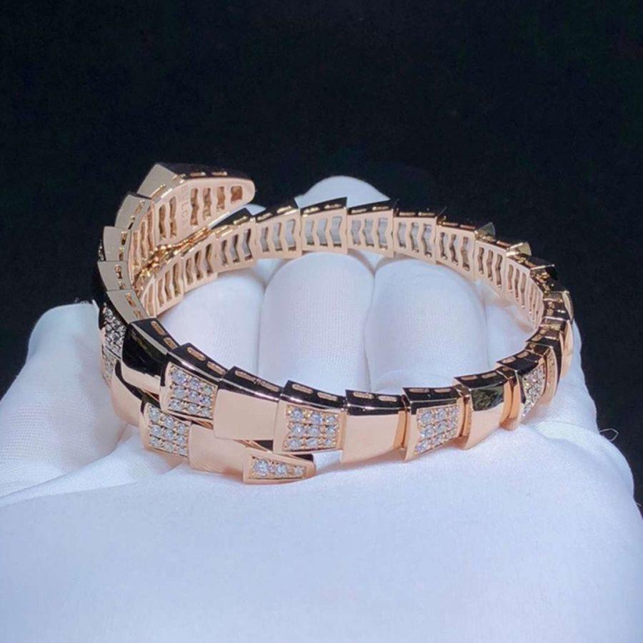 [Royal Jewelry]SERPENTI WIDE BRACELET PINK GOLD DIAMOND