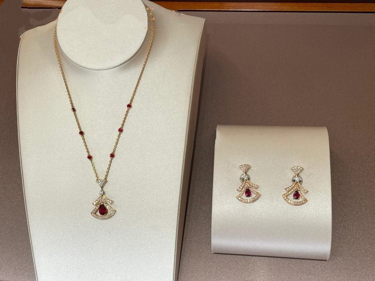 [Royal Jewelry]DREAM NECKLACE CARNELIAN DIAMOND PINK GOLD