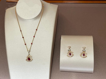 [Royal Jewelry]DREAM NECKLACE CARNELIAN DIAMOND PINK GOLD