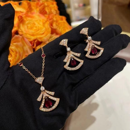 [Royal Jewelry]DREAM NECKLACE CARNELIAN DIAMOND PINK GOLD