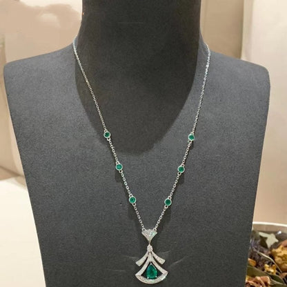 [Royal Jewelry]DREAM NECKLACE MALACHITE DIAMOND SILVER