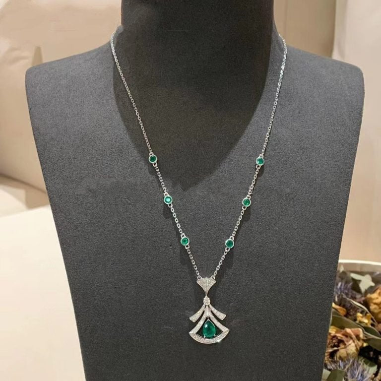 [Royal Jewelry]DREAM NECKLACE MALACHITE DIAMOND SILVER