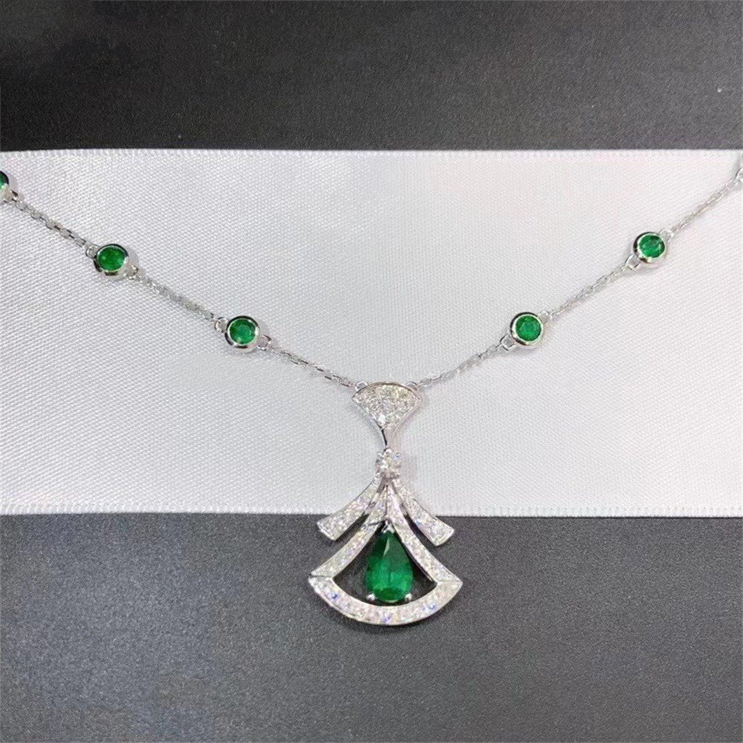 [Royal Jewelry]DREAM NECKLACE MALACHITE DIAMOND SILVER
