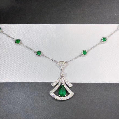 [Royal Jewelry]DREAM NECKLACE MALACHITE DIAMOND SILVER