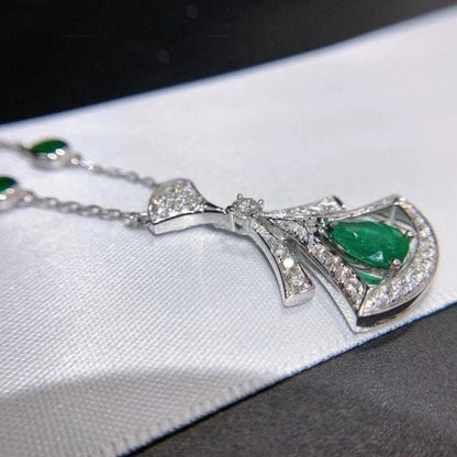[Royal Jewelry]DREAM NECKLACE MALACHITE DIAMOND SILVER