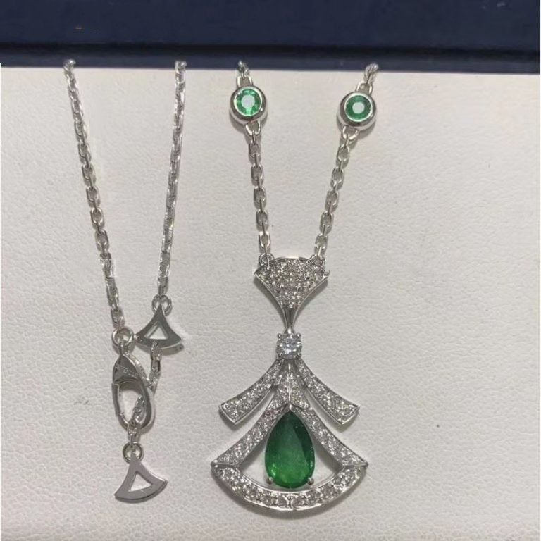 [Royal Jewelry]DREAM NECKLACE MALACHITE DIAMOND SILVER