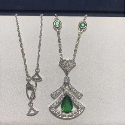 [Royal Jewelry]DREAM NECKLACE MALACHITE DIAMOND SILVER