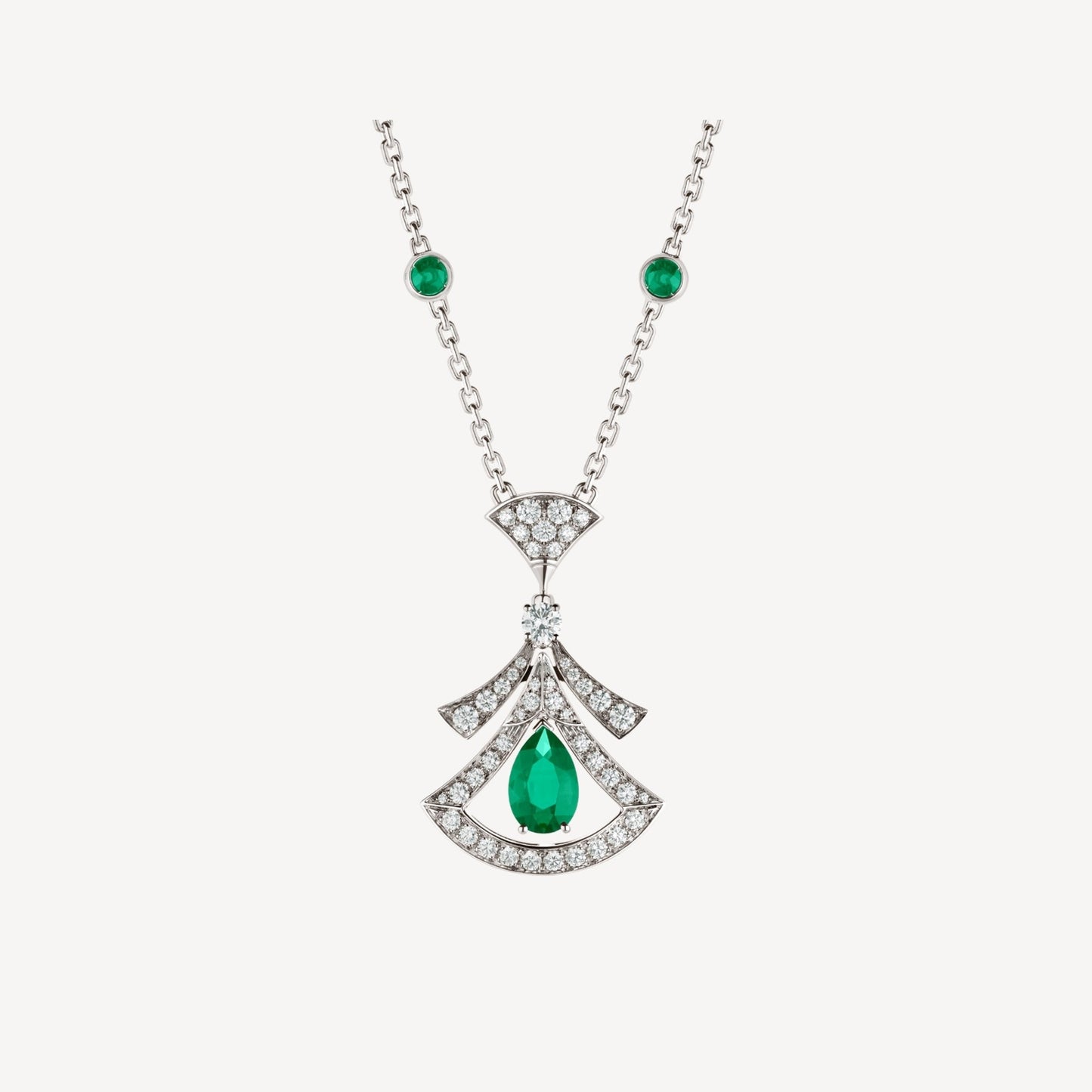 [Royal Jewelry]DREAM NECKLACE MALACHITE DIAMOND SILVER