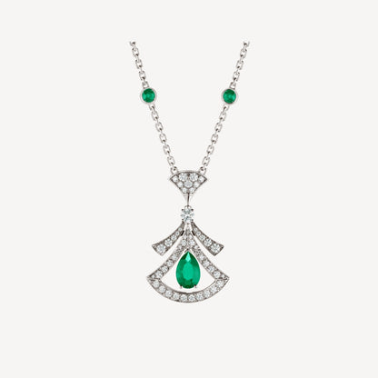[Royal Jewelry]DREAM NECKLACE MALACHITE DIAMOND SILVER