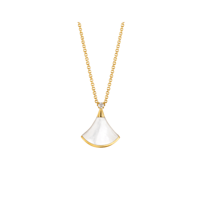 [Royal Jewelry]DREAM NECKLACE WHITE MOP GOLD 1 DIAMOND