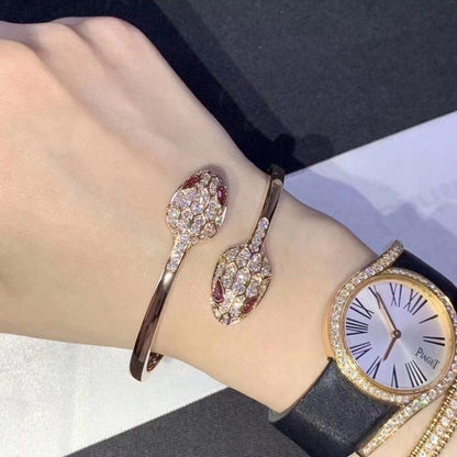 [Royal Jewelry]SERPENTI BRACELET PINK GOLD DIAMOND DOUBLE SNAKE