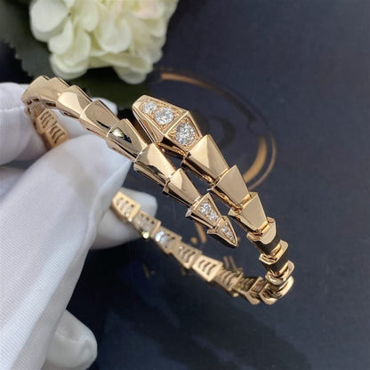 [Royal Jewelry]SERPENTI BRACELET DIAMONDS PINK GOLD