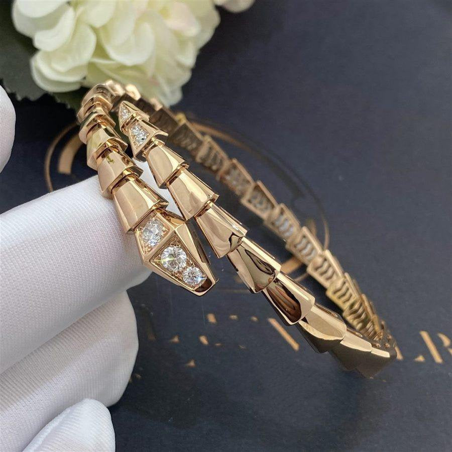 [Royal Jewelry]SERPENTI BRACELET DIAMONDS PINK GOLD
