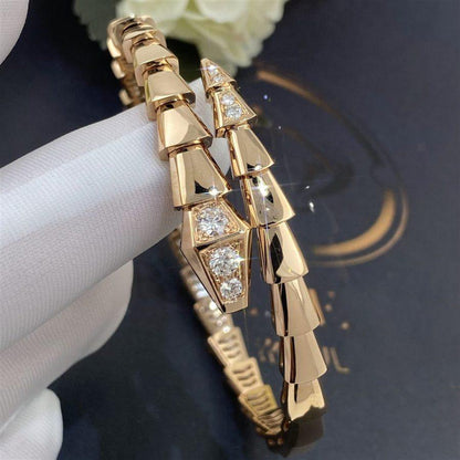 [Royal Jewelry]SERPENTI BRACELET DIAMONDS PINK GOLD