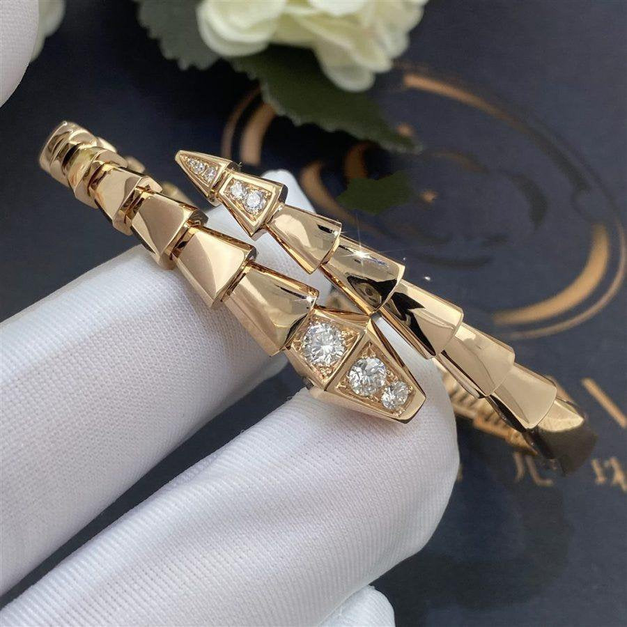 [Royal Jewelry]SERPENTI BRACELET DIAMONDS PINK GOLD