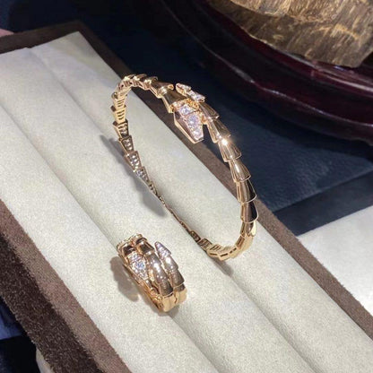 [Royal Jewelry]SERPENTI BRACELET DIAMONDS PINK GOLD