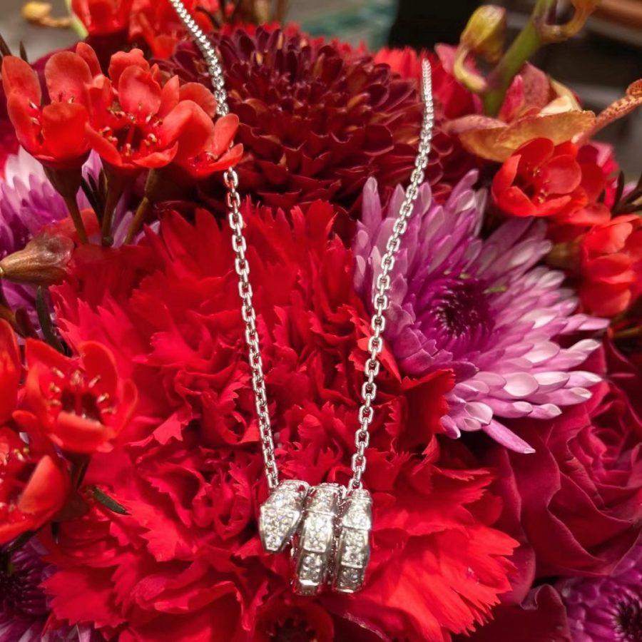 [Royal Jewelry]SERPENTI  NECKLACE DOUBLE RING DIAMOND