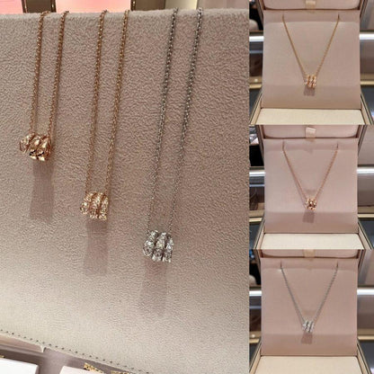 [Royal Jewelry]SERPENTI  NECKLACE DOUBLE RING DIAMOND
