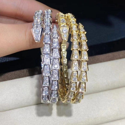 [Royal Jewelry]SERPENTI BRACELET GOLD DIAMOND DOUBLE ROW