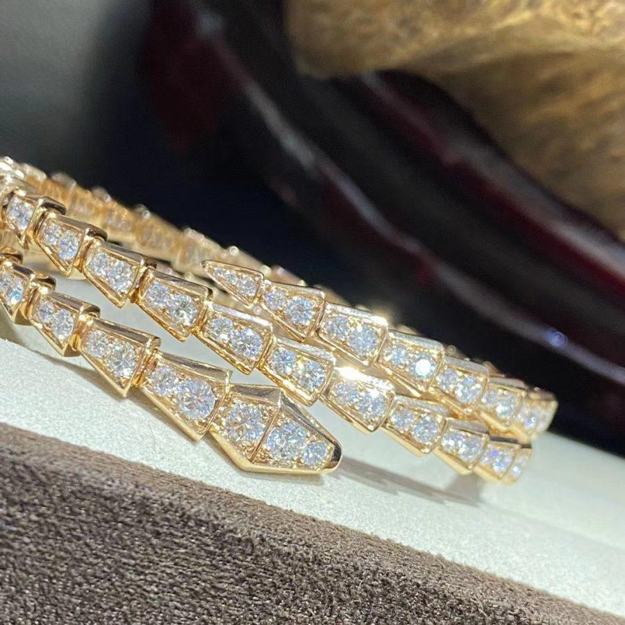 [Royal Jewelry]SERPENTI BRACELET GOLD DIAMOND DOUBLE ROW