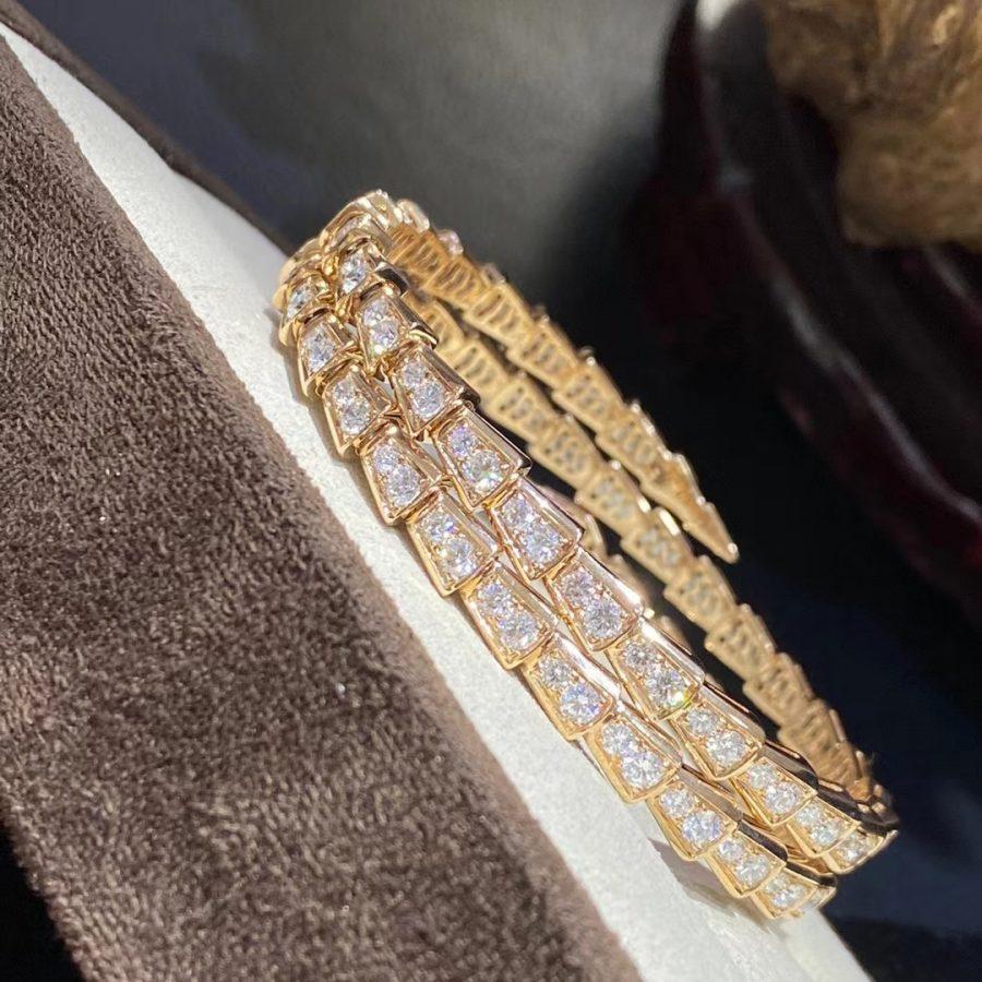 [Royal Jewelry]SERPENTI BRACELET GOLD DIAMOND DOUBLE ROW