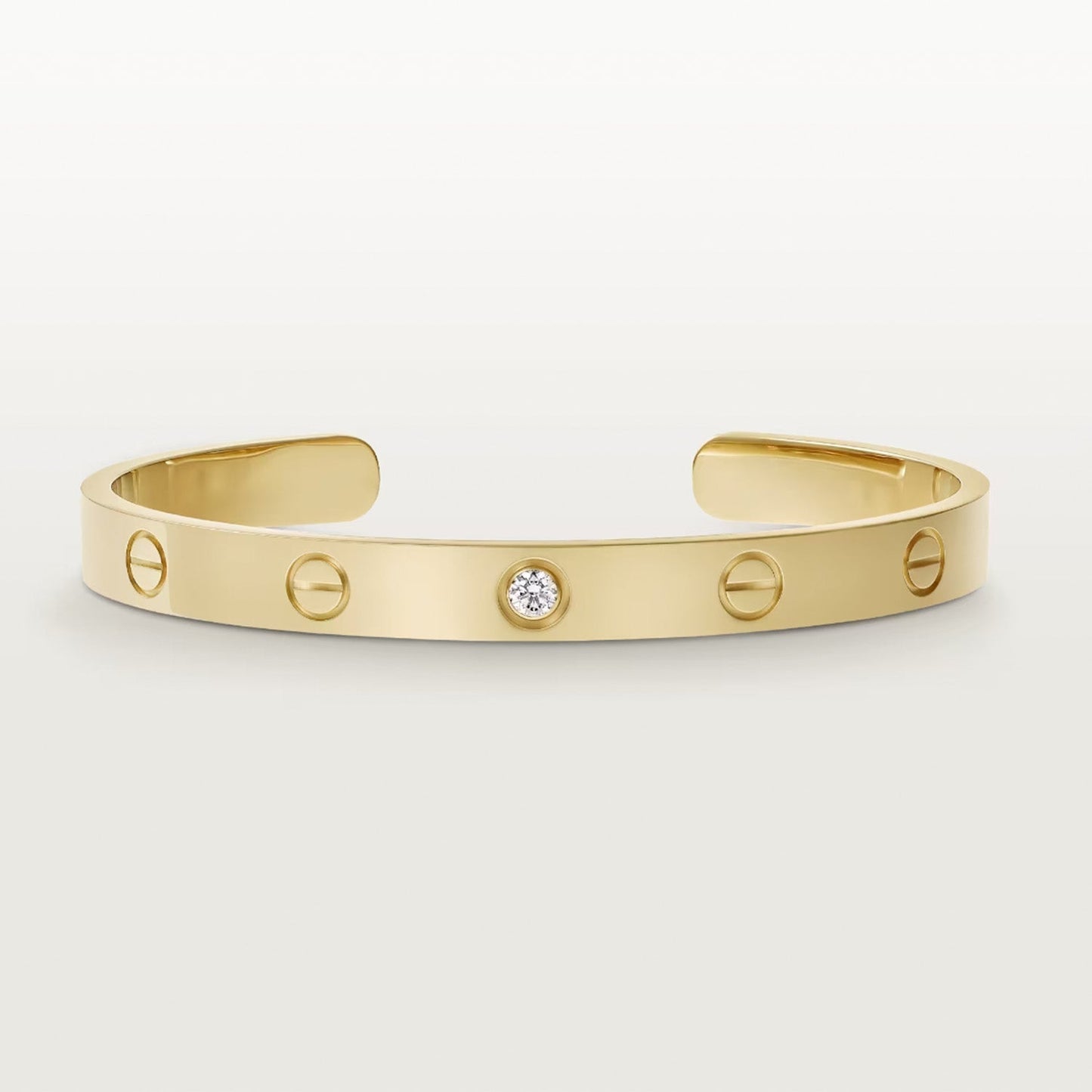 [Royal Jewelry]LOVE BRACELET 6.1MM 1 DIAMOND OPEN CUFF