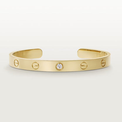 [Royal Jewelry]LOVE BRACELET 6.1MM 1 DIAMOND OPEN CUFF