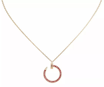 [Royal Jewelry]JUSTE NECKLACE GOLD RED DIAMONDS