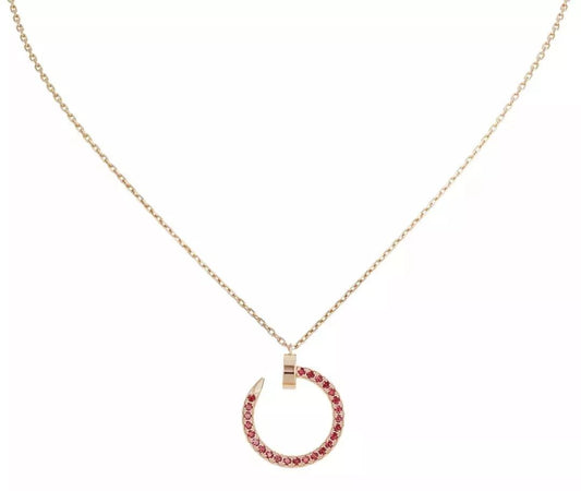 [Royal Jewelry]JUSTE NECKLACE GOLD RED DIAMONDS
