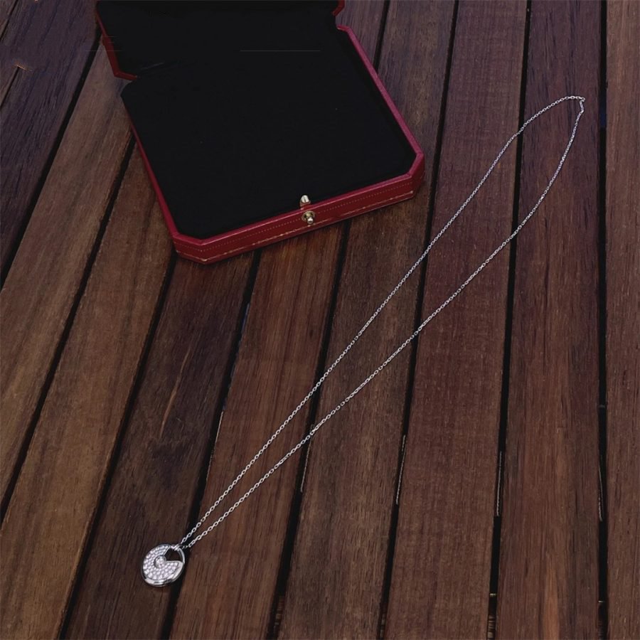 [Royal Jewelry]AMULETTE SILVER FULL DIAMOND NECKLACE